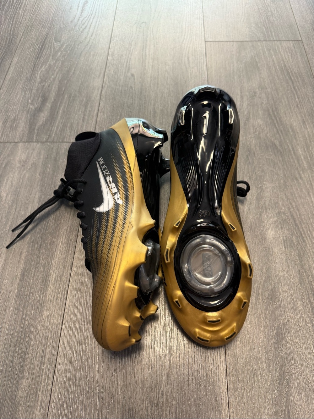 New NIKE Zoom Air Vapor Pro 1 Football Cleats Black Gold FB3298-003 Mens Sz 11 - Picture 6 of 7